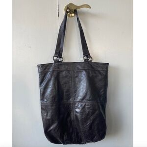 Lattico Dark Brown Leather Tote Bag